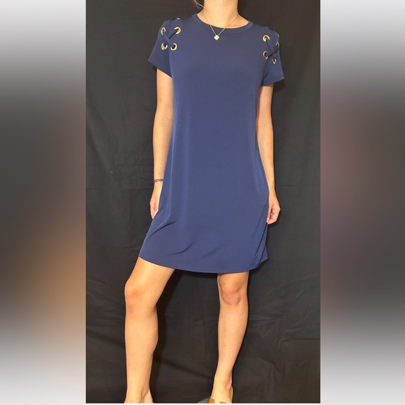 Michael Kors navy blue midi dress size medium - Picture 1 of 12